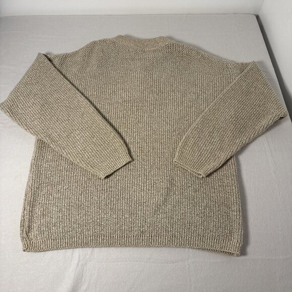 1990s Vintage Eddie Bauer Henley Mens MEDIUM Pullover Sweater Made In USA - Picture 5 of 10